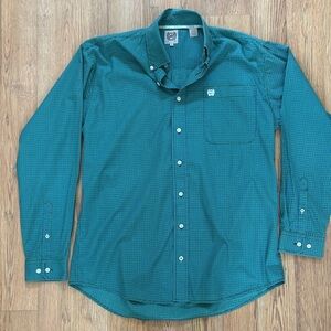 Cinch Men's Green Casual Button-Down Shirt